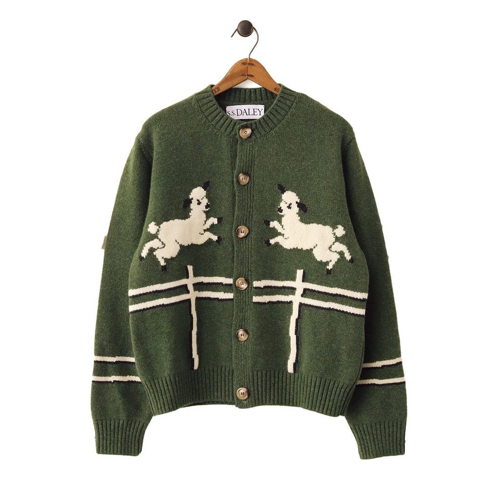 'Cyril' Lamb Motif Cardigan