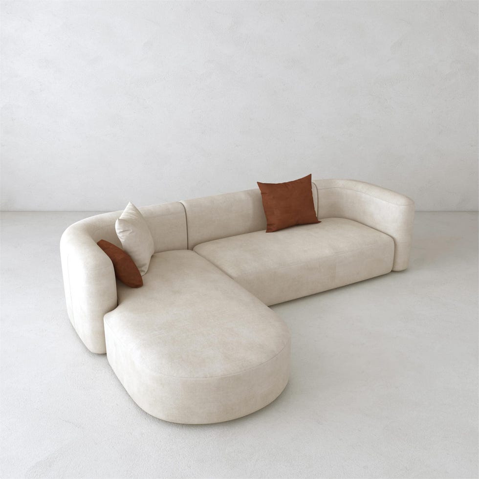 Curved Velvet Sofa 