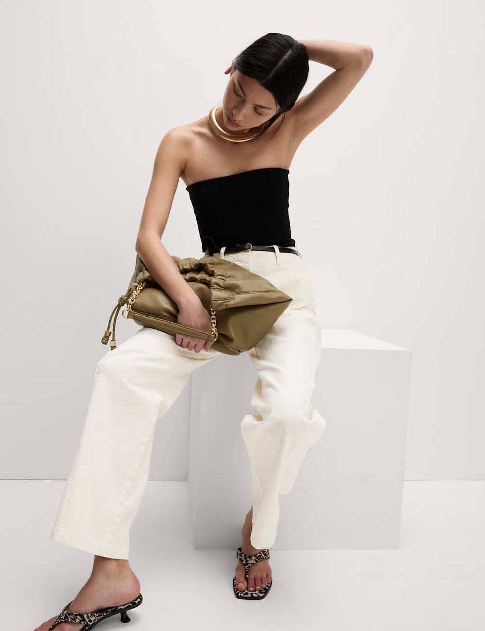 Clean Cotton-Rich Carrot-Leg Trousers