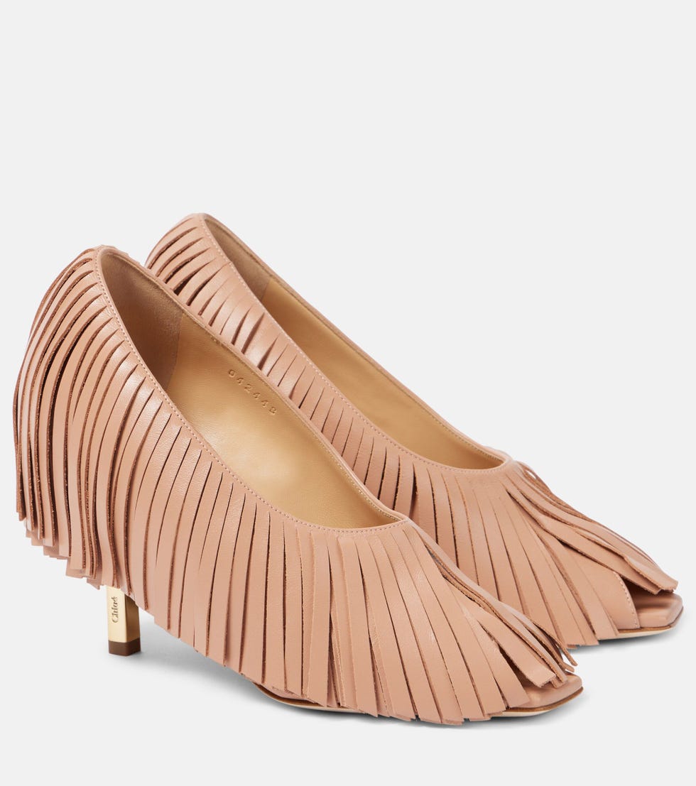 Mona fringed leather pumps