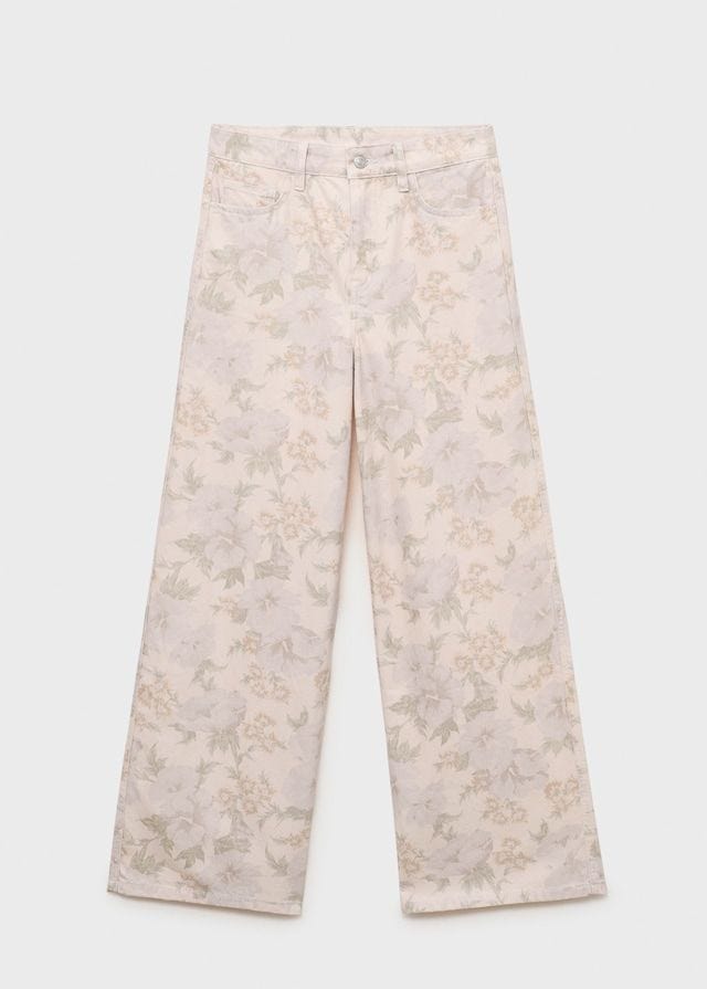 Floral print wideleg jeans