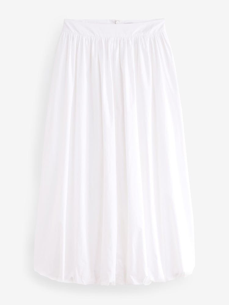 White Bubble Hem Skirt