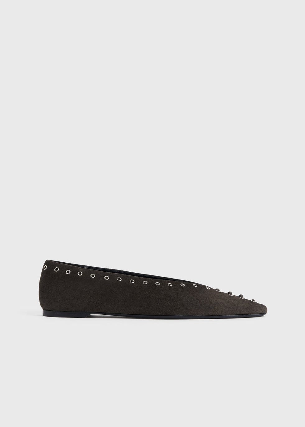 Suede Lace-Up Ballerina 