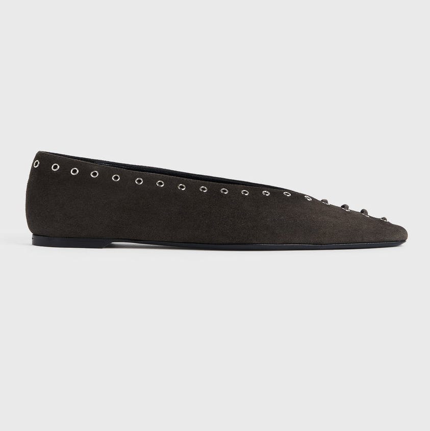 Suede Lace-Up Ballerina Suede Lace-Up Ballerina