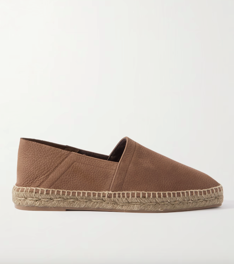 Barnes Textured-Leather Espadrilles