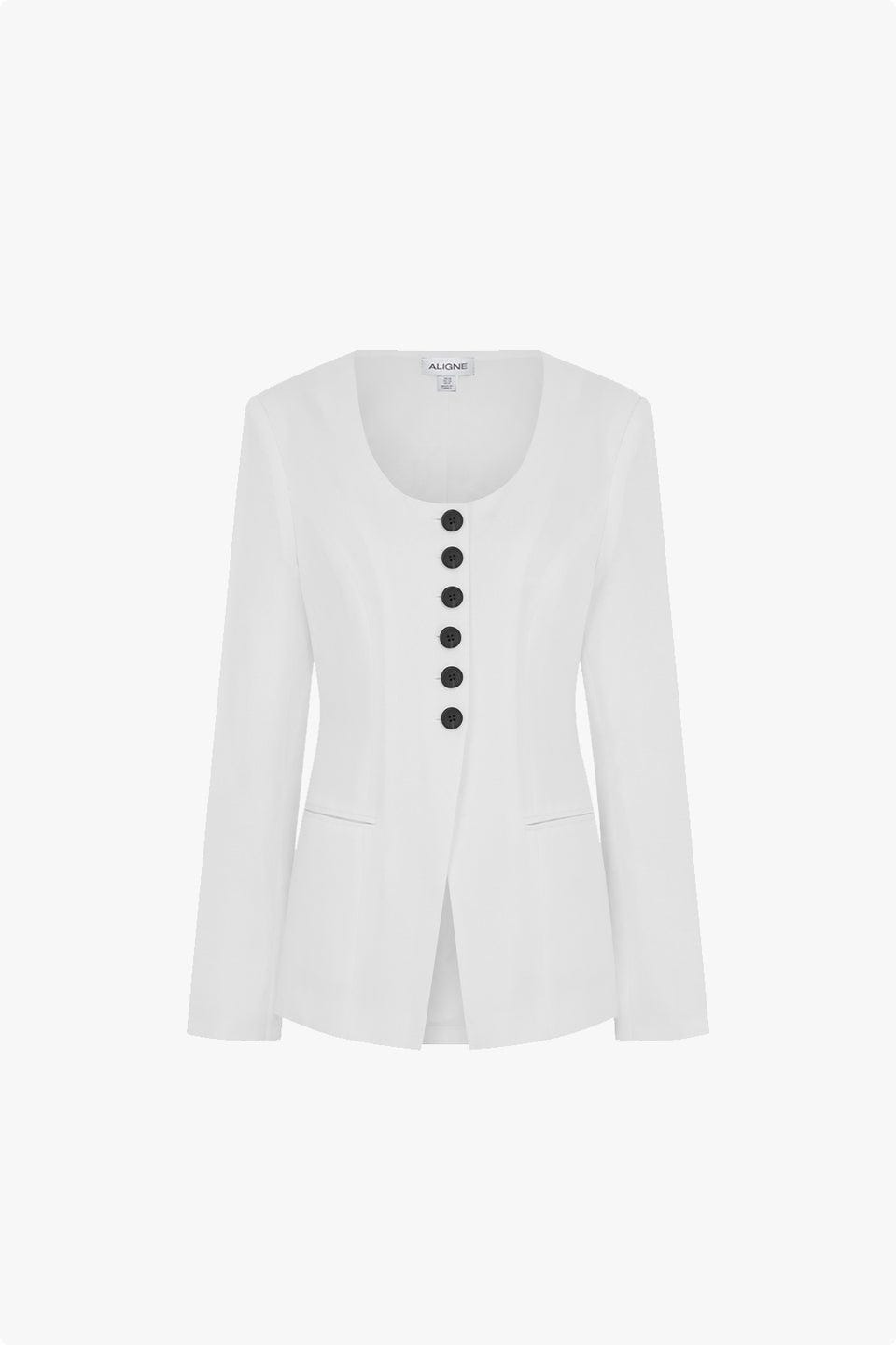 Daphne Scoop Neck Linen Blazer