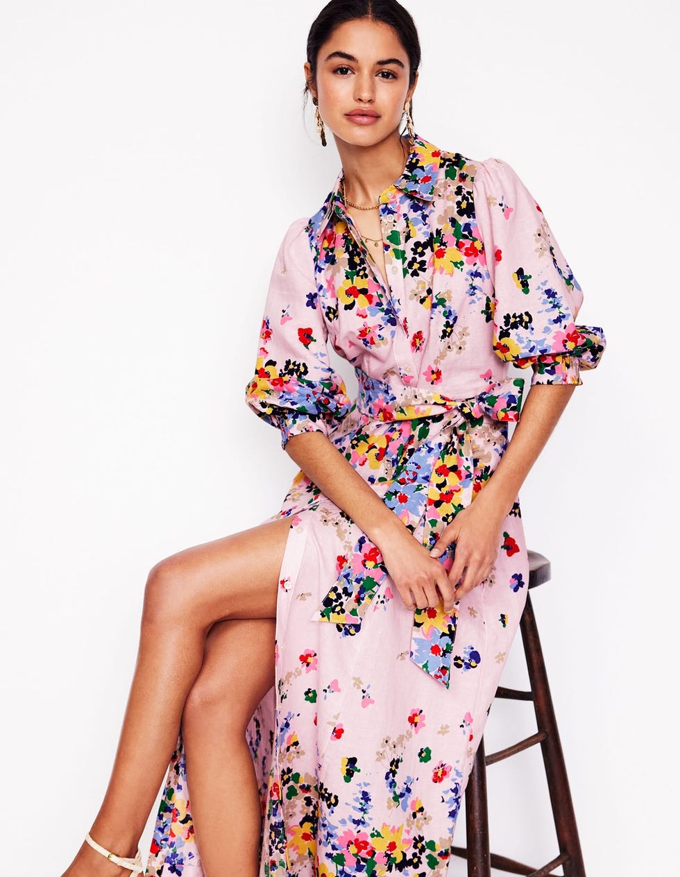 Clara Linen Blend Shirt Dress