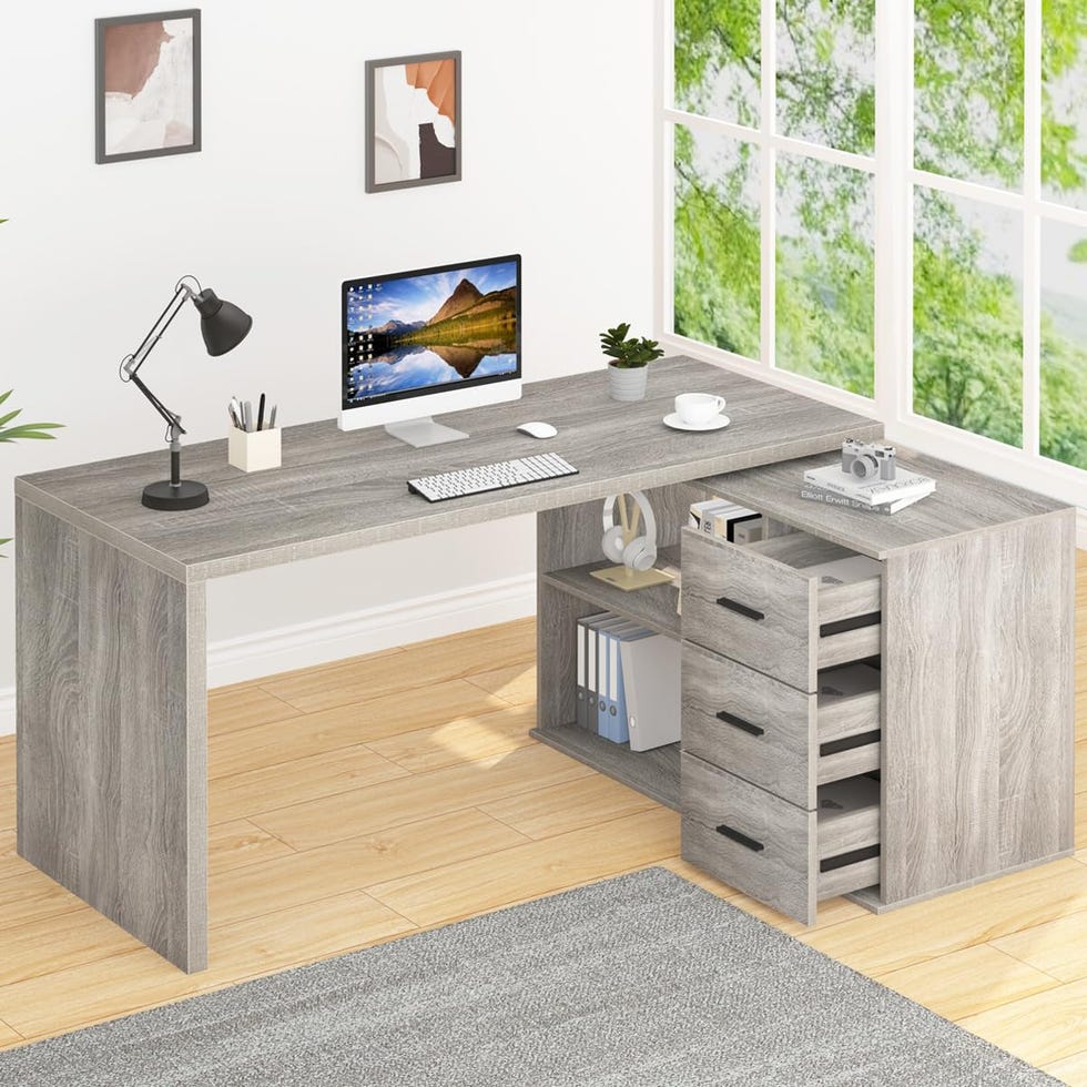 360° Rotating L-Shaped Desk