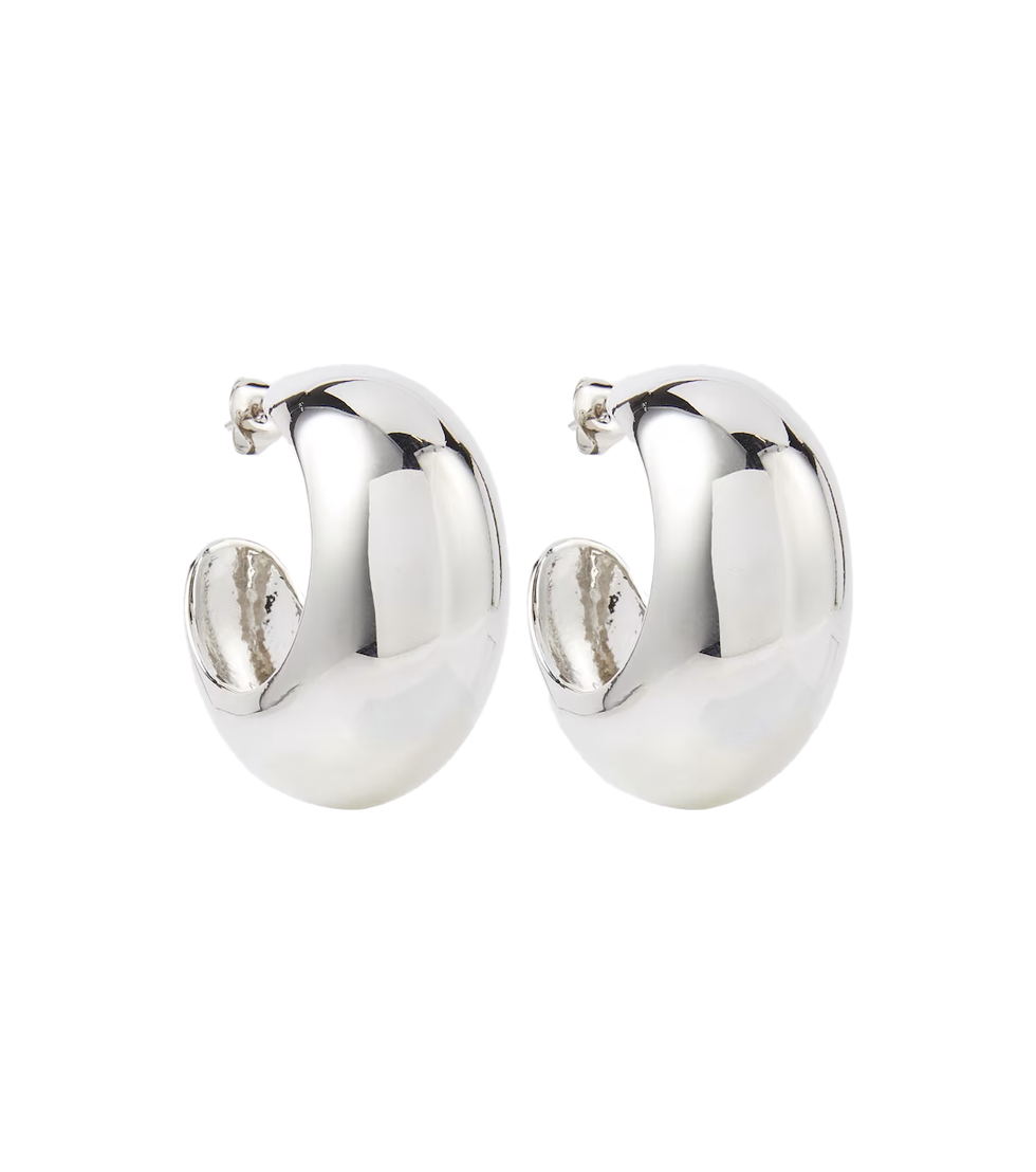 Shiny Crescent Hoop Earrings