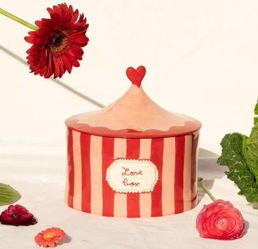Love Box Ceramic Storage Jar, 23cm