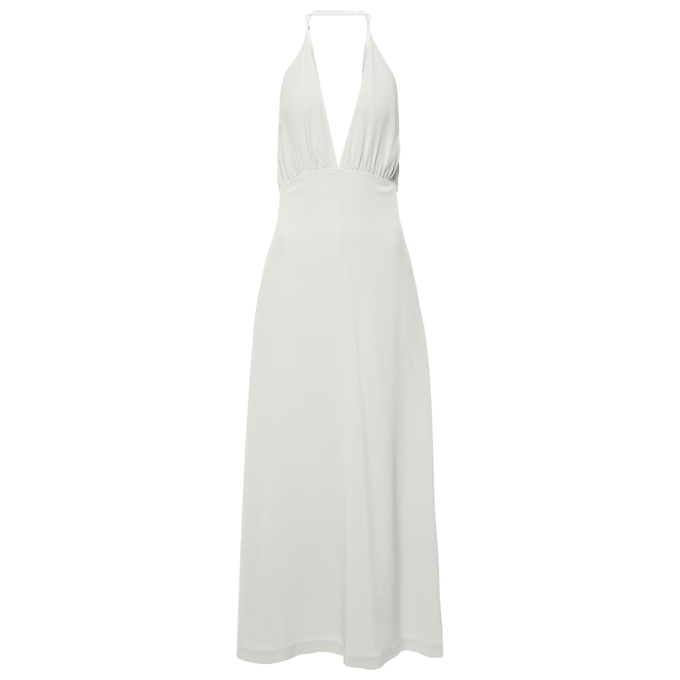 Halterneck Silk Crêpe De Chine Maxi Dress
