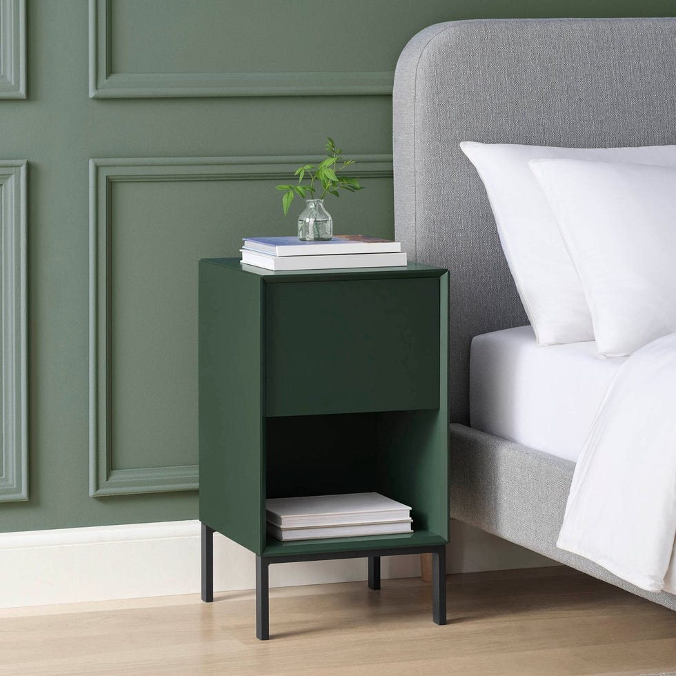Nova 1 Drawer Bedside Table - Forest Green