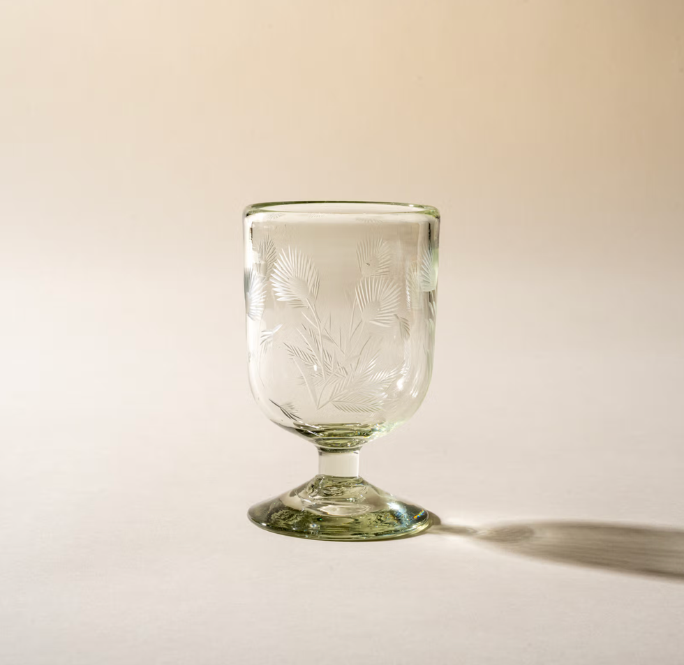 Etched Thistle Recycled Glassware