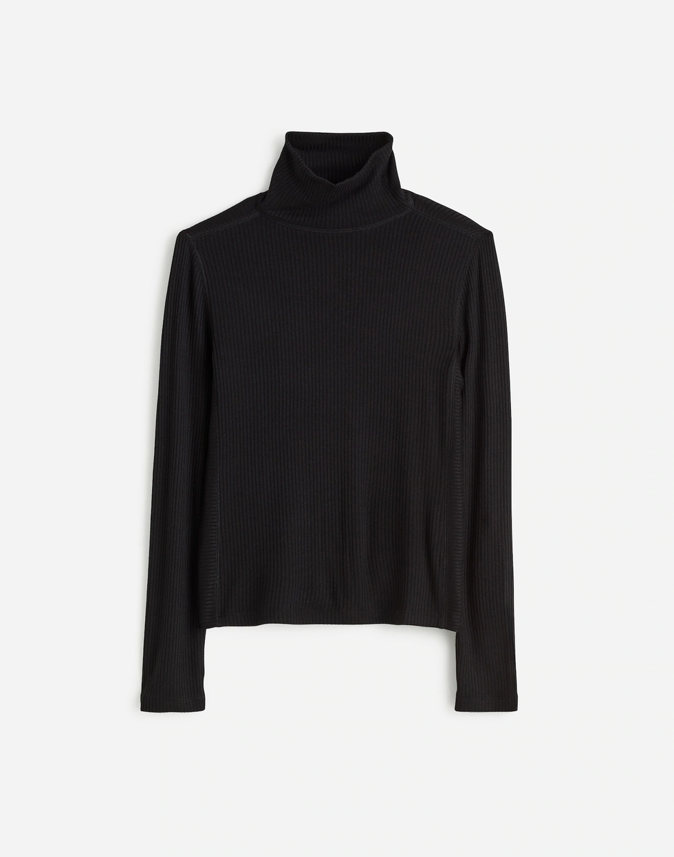 Ribbed Turtleneck Long-Sleeve Tee