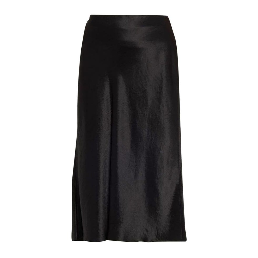 Satin Slip Midi Skirt