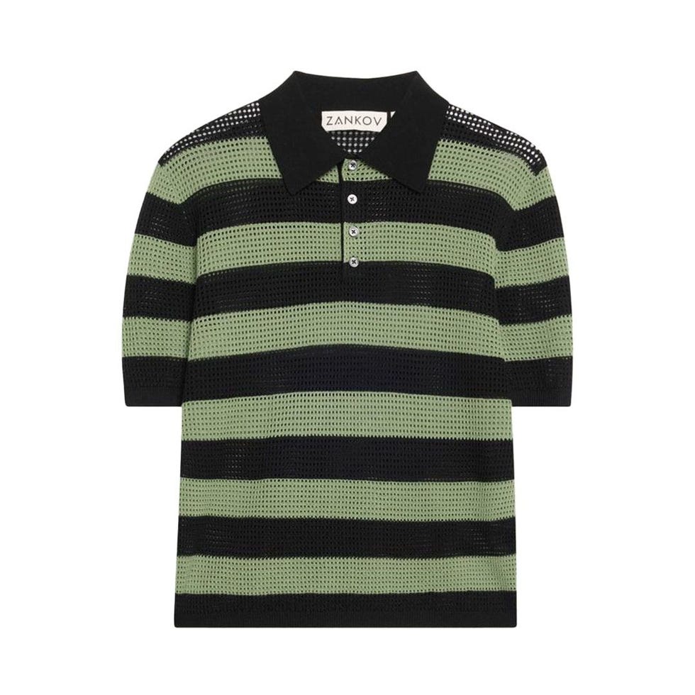 Luke Stripe Merino Wool Polo Top