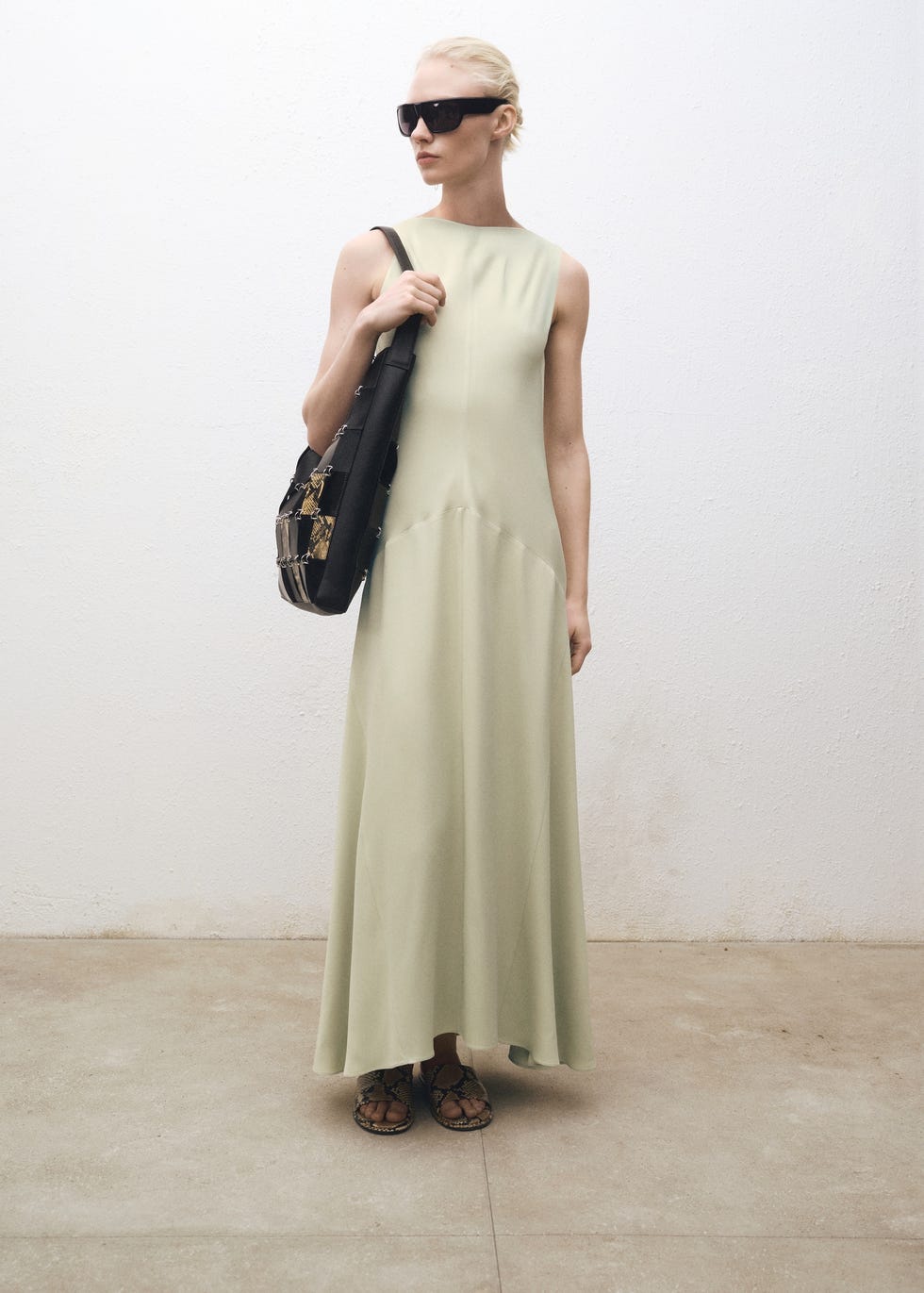 Satin dress with back opening