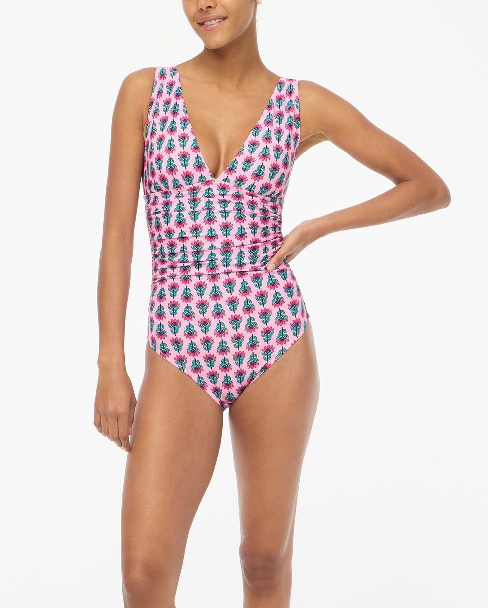 J.Crew Ruched Plunge One-Piece Swimsuit J.Crew Ruched Plunge One-Piece Swimsuit