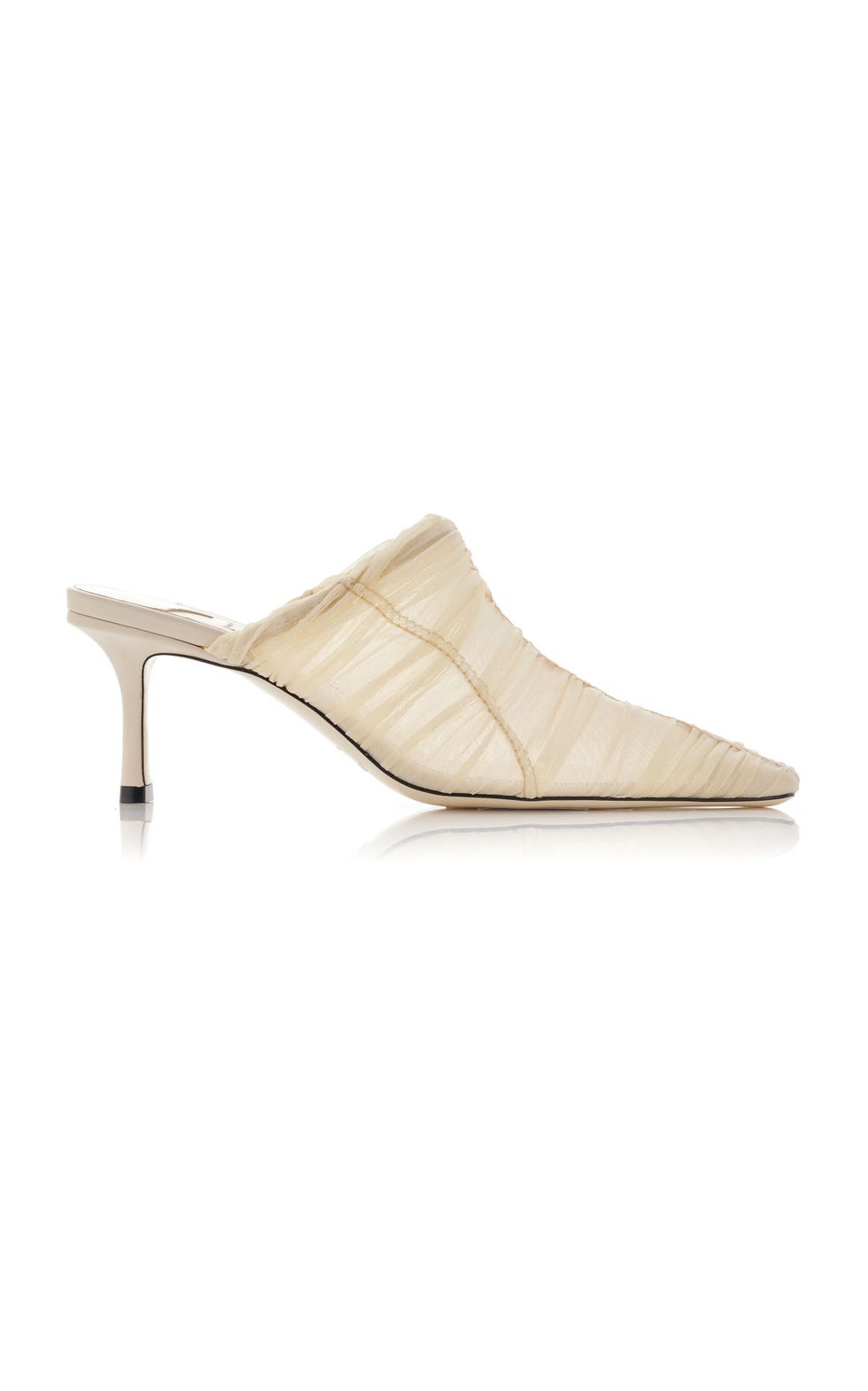 Lotta Ruched Tulle Mules