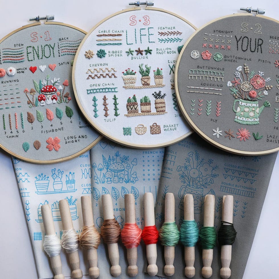 3-Pack Beginner Embroidery Kits for Adults