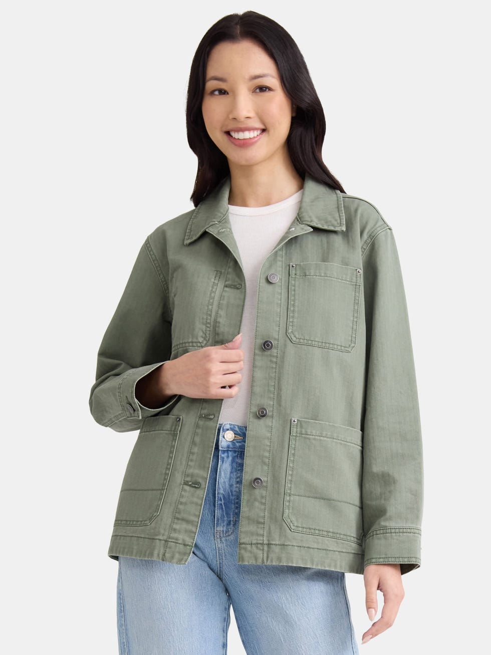 Time and Tru Women's and Women’s Denim Chore Jacket