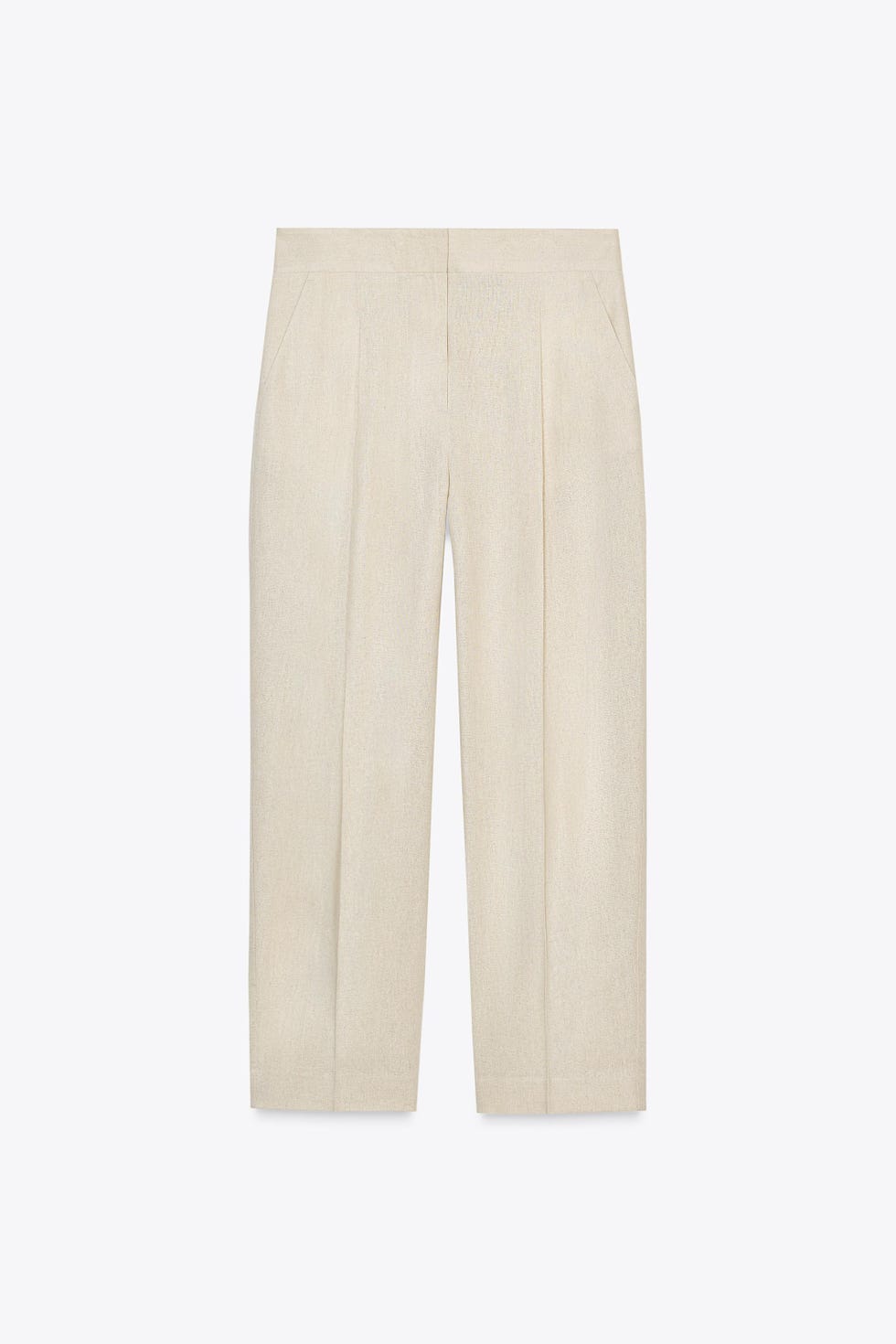Pleated Linen Straight Leg Pants