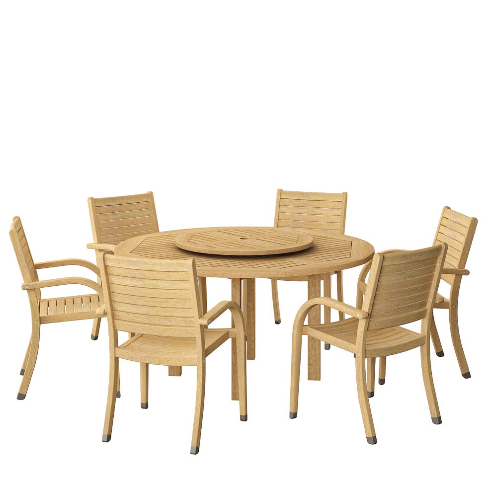 7-Piece Wood Patio Dining Set