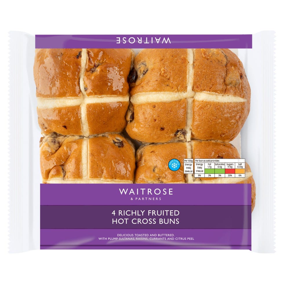 Richly Fruited Hot Cross Buns 4pk