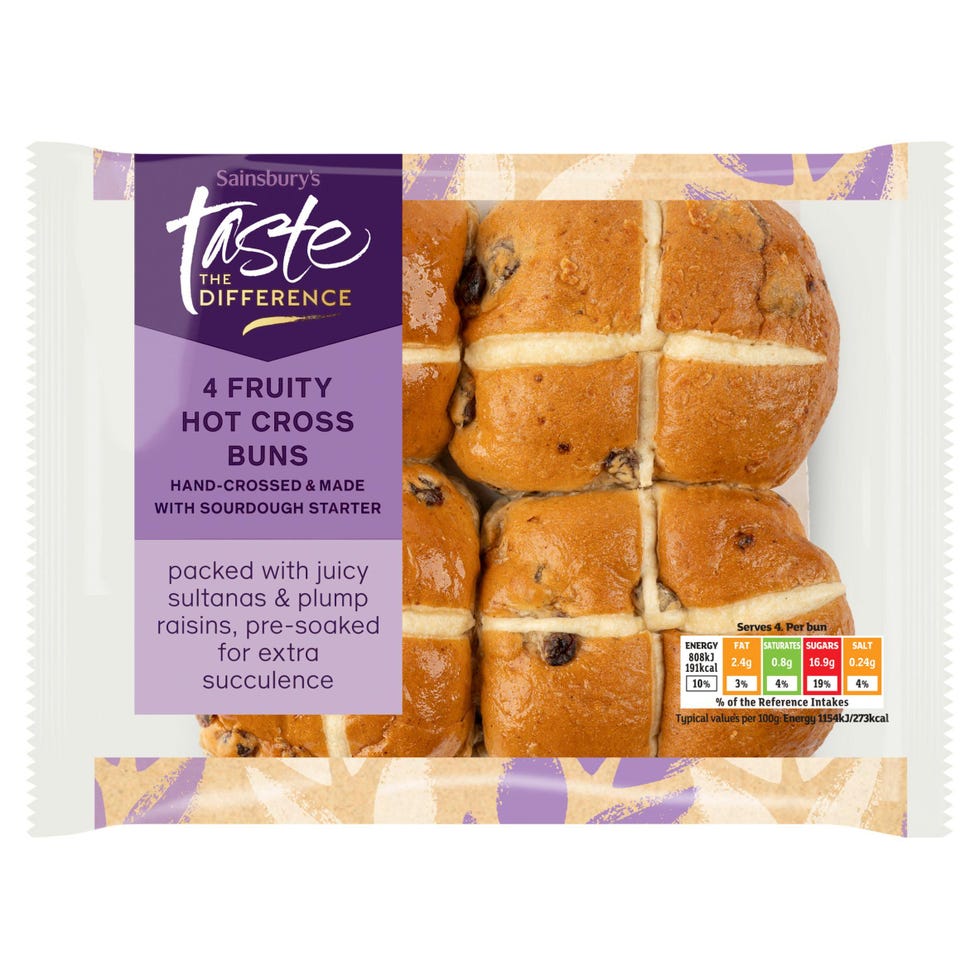 Taste the Difference Fruity Hot Cross Buns 4pk