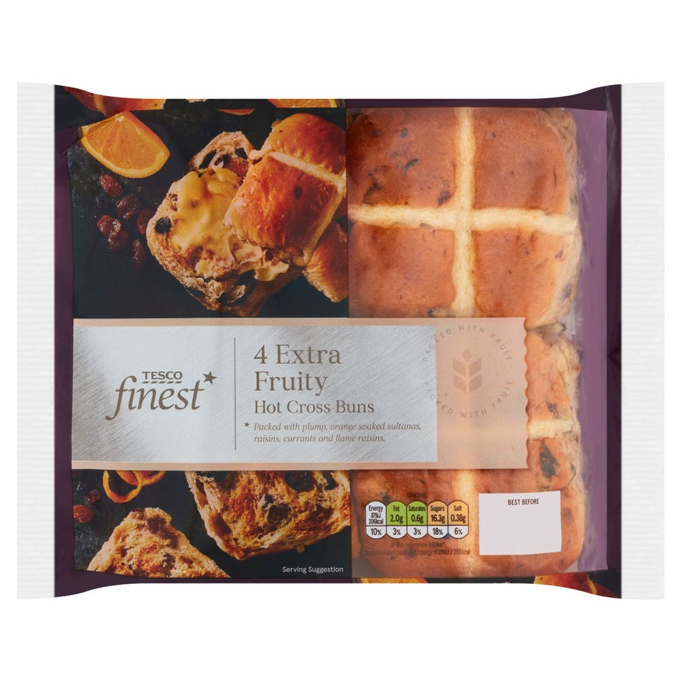 Finest Extra Fruity Hot Cross Buns 4pk