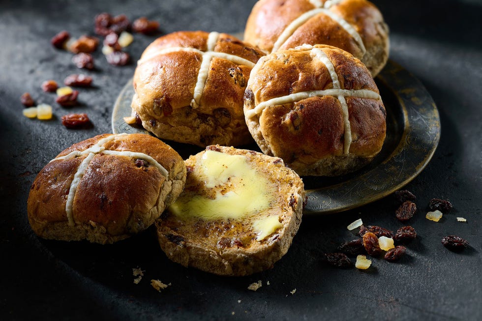 Irresistible Richly Fruited Luxury Hot Cross Buns 4pk