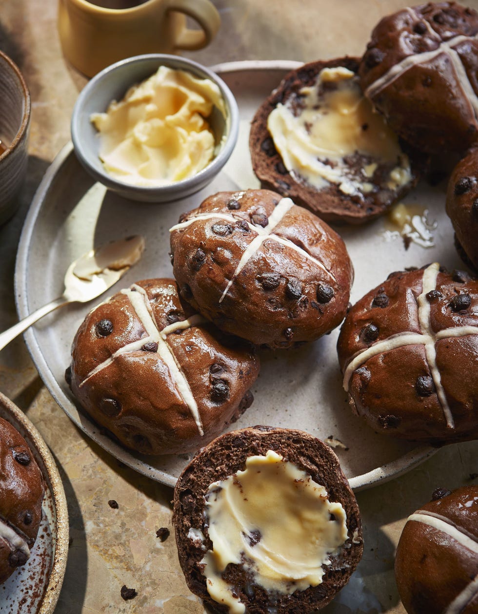 No.1 Belgian Chocolate Hot Cross Buns 4pk