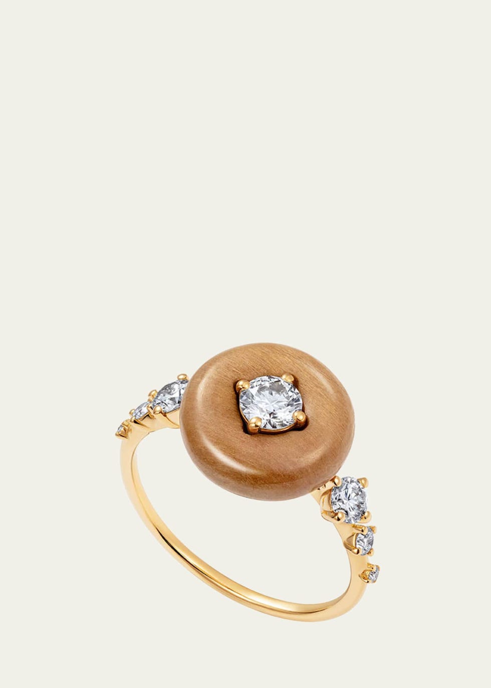 Orbit Diamond and Petrified Wood Statement Ring