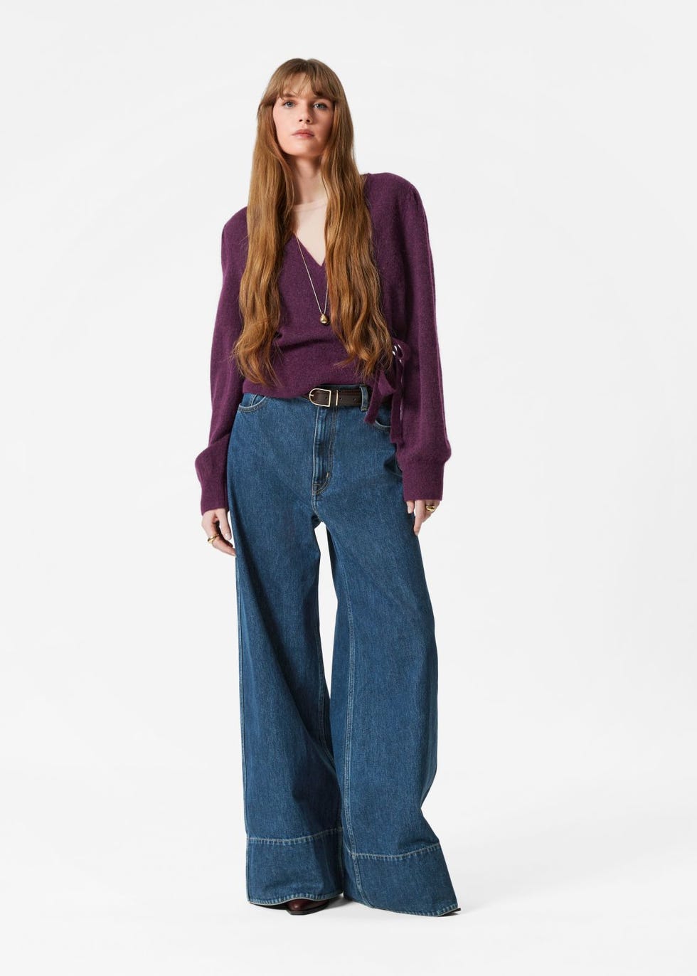 Mohair-Blend Knitted Wrap Cardigan