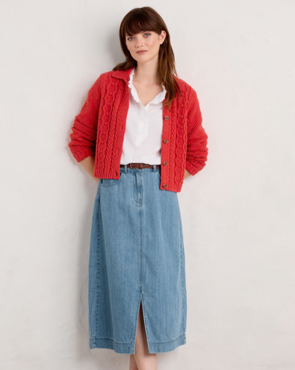 Forest Ridge Cable Knit Collared Cardigan