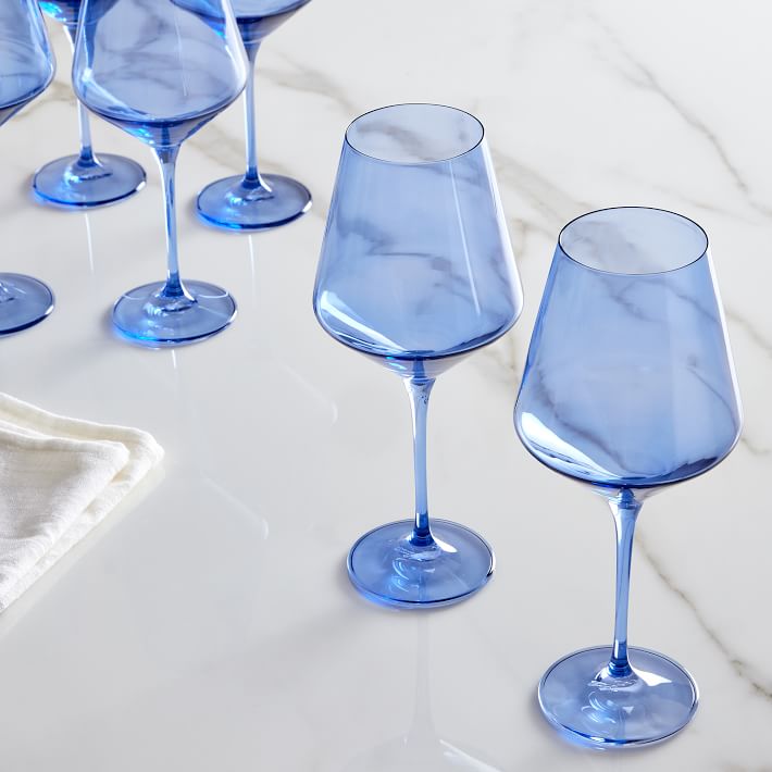 Colored Glass Stemmed Wine Glass