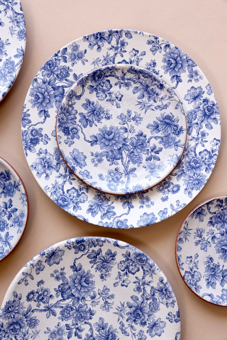 Blue Peony Plate