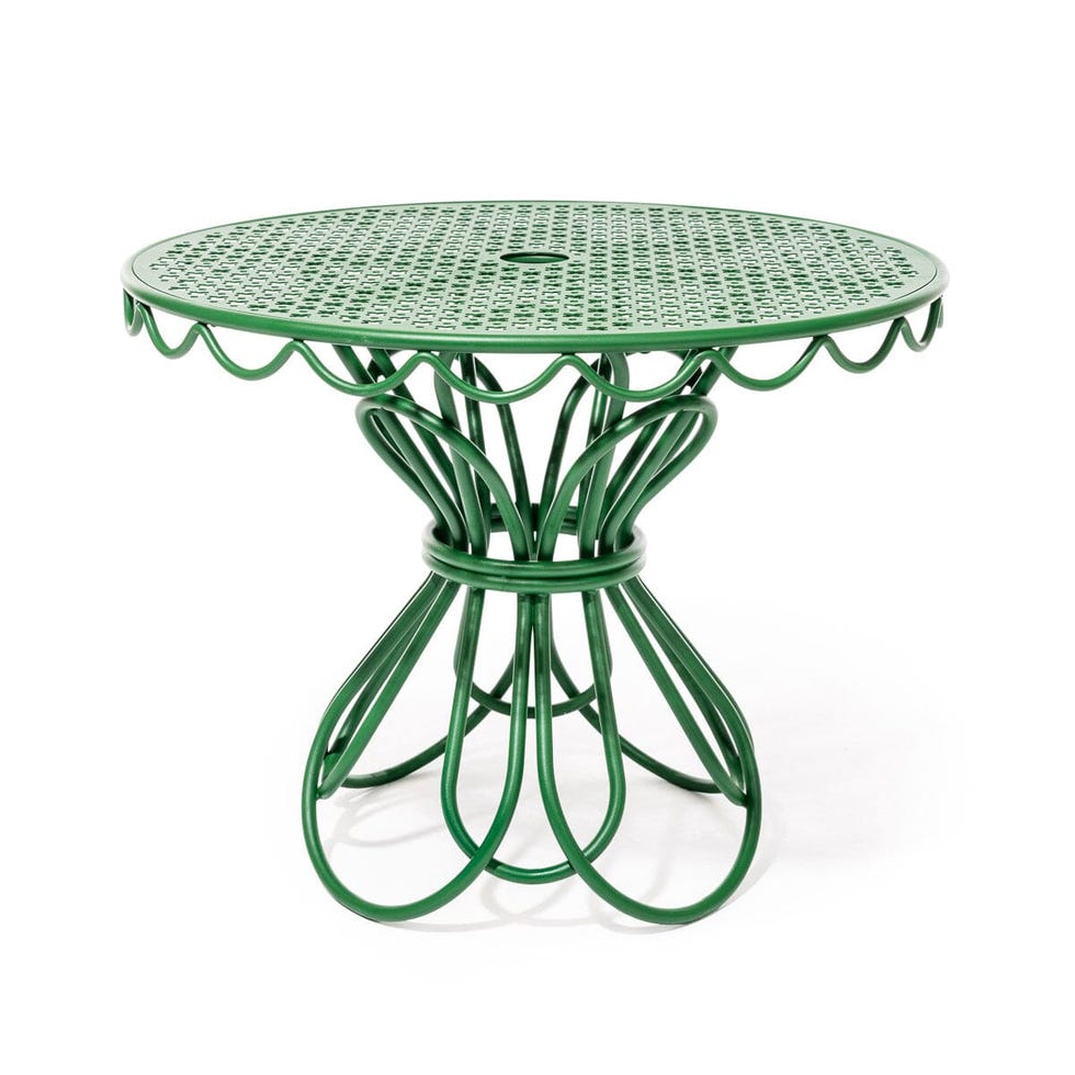 Green Scalloped Side Table