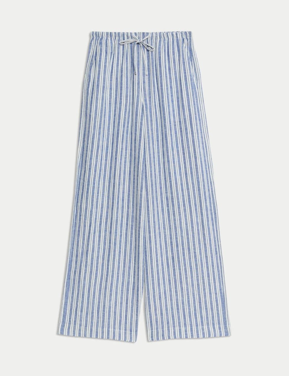 Linen mixing pants with a wide leg