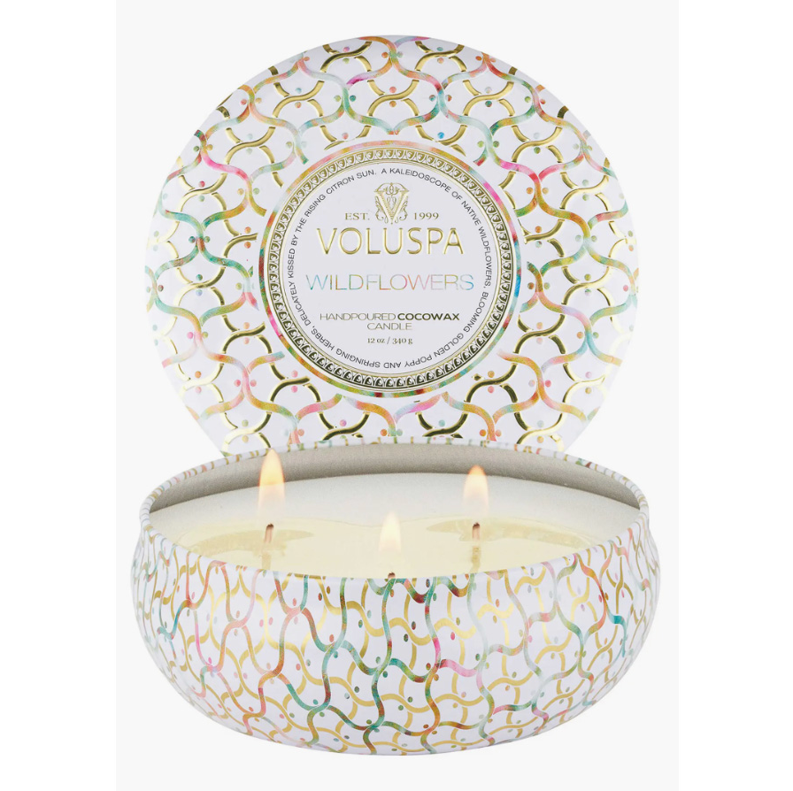 Voluspa Wildflowers 3-Wick Tin Candle
