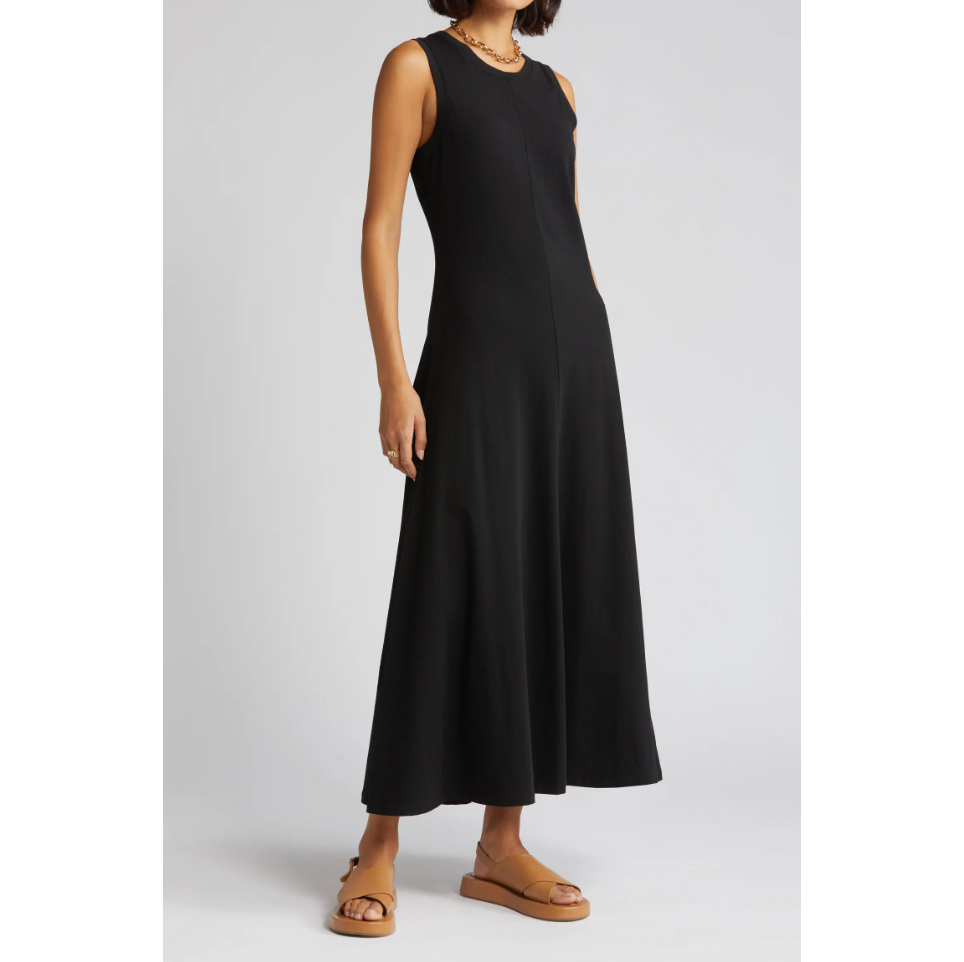 Sleeveless Cotton Blend Dress