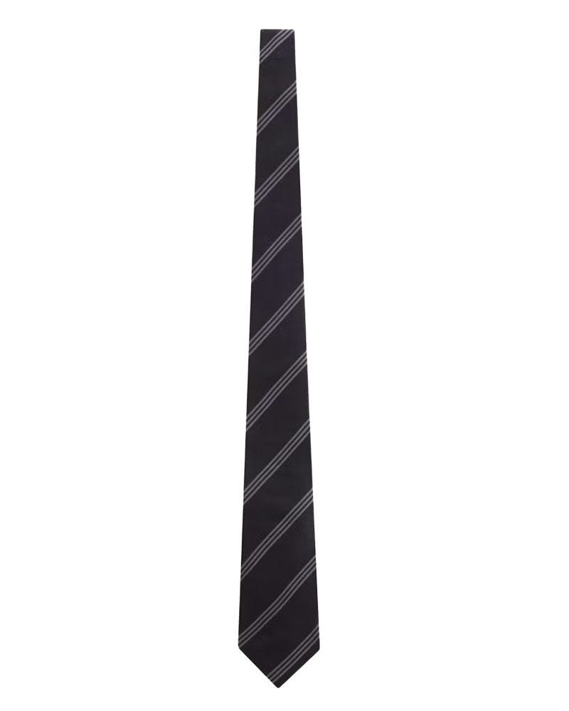 Wide Tie in Striped Silk Satin