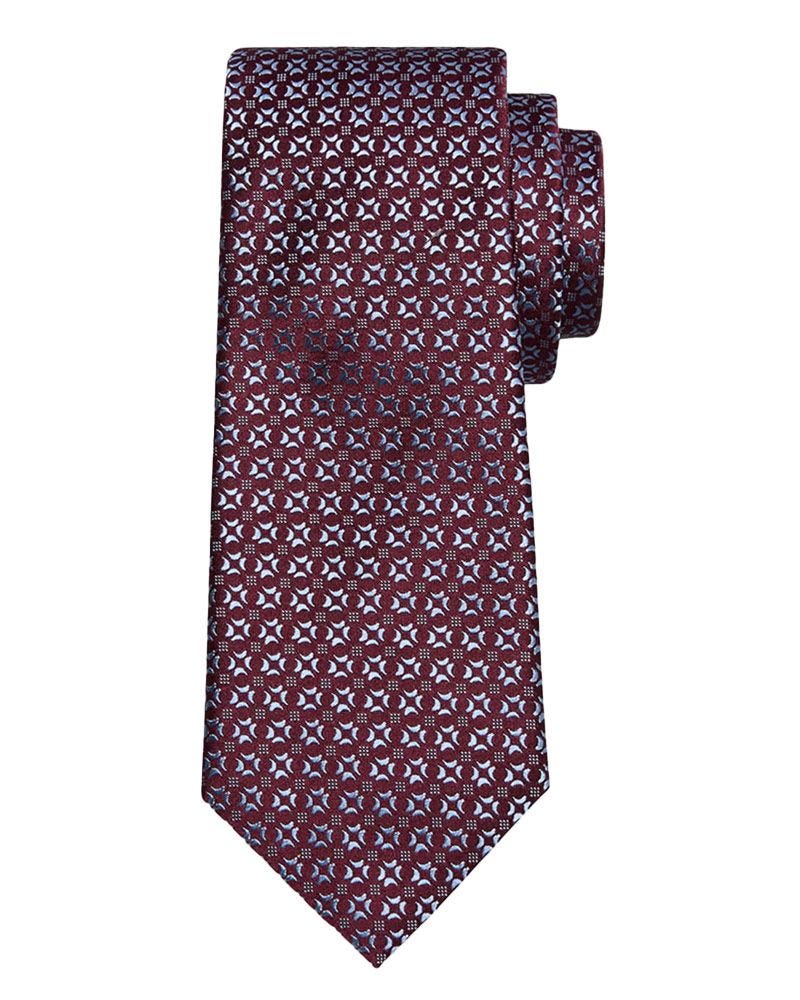 Silk Geometric Jacquard Tie