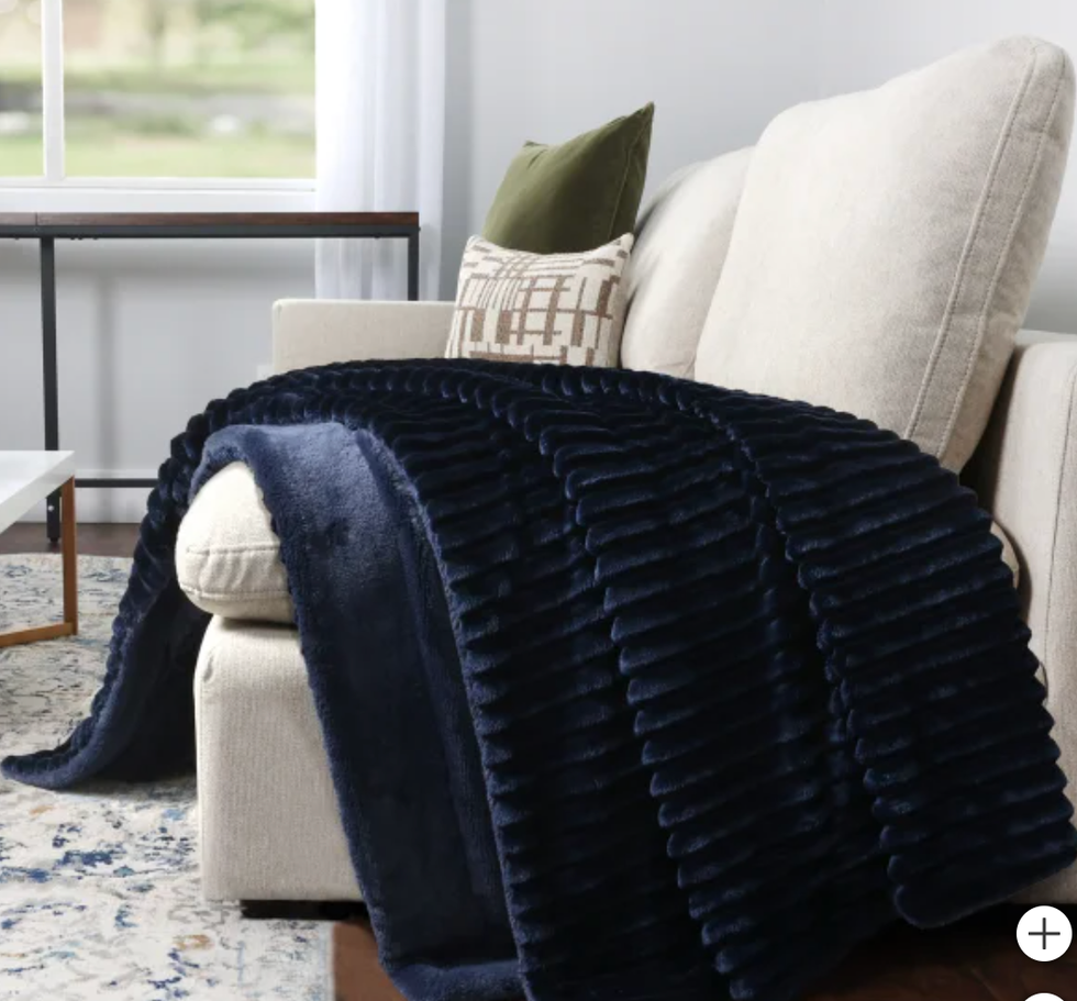 Textured Faux Fur Throw