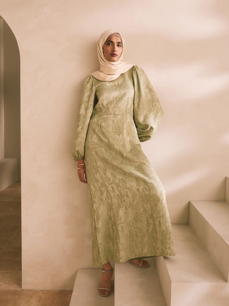 Sage Green Long Sleeve Maxi Dress