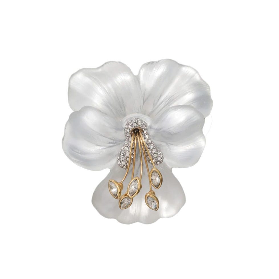 Pansy Lucite Crystal Pin