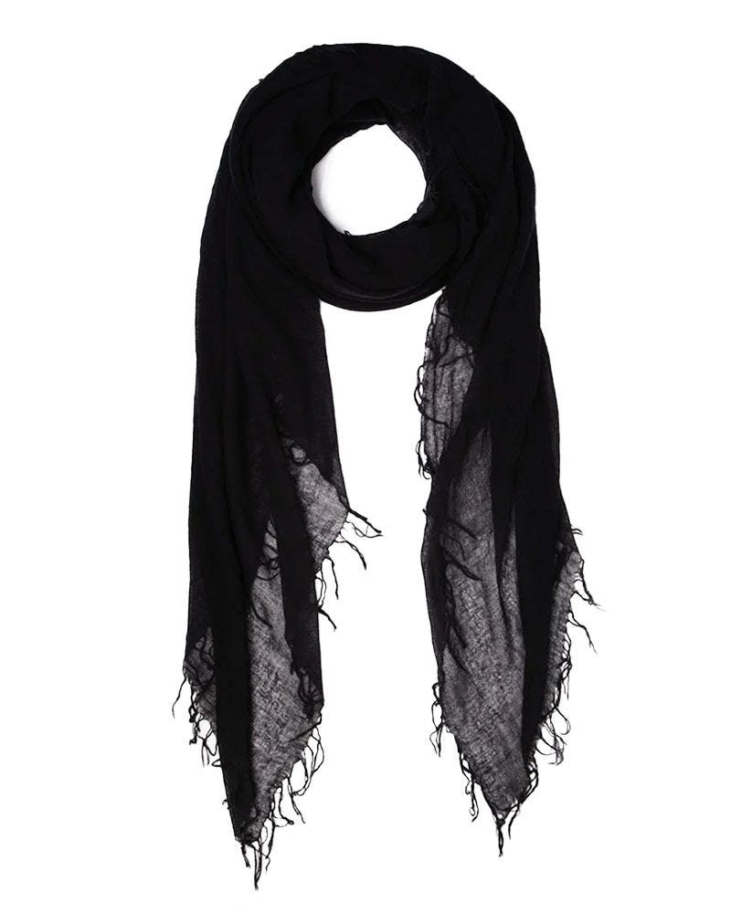 Cashmere and Silk Scarf Black