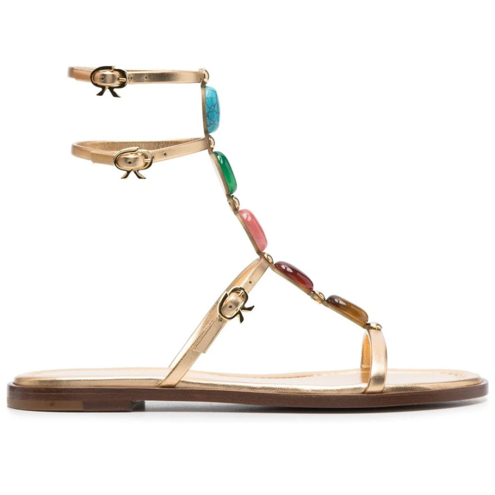 Shanti Embellished Leather Sandals