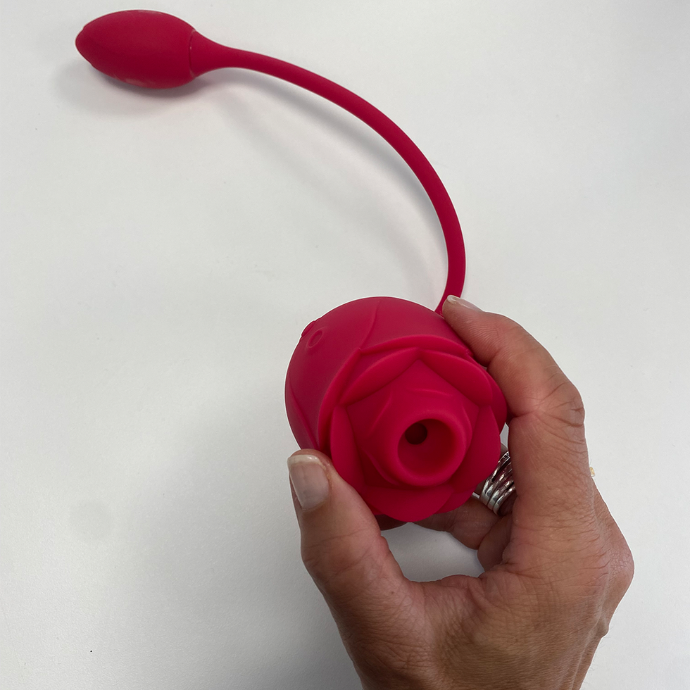 Rose Glow 2-in-1 Clitoral Suction Stimulator with Egg Vibrator