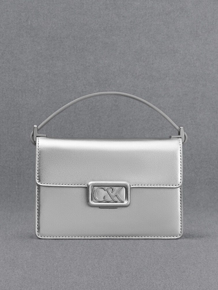 Leather Metallic Boxy Bag
